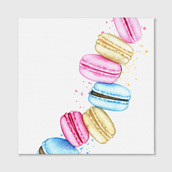 Холст квадратный Macarons Нежный десерт, цвет: 3D-принт — фото 2