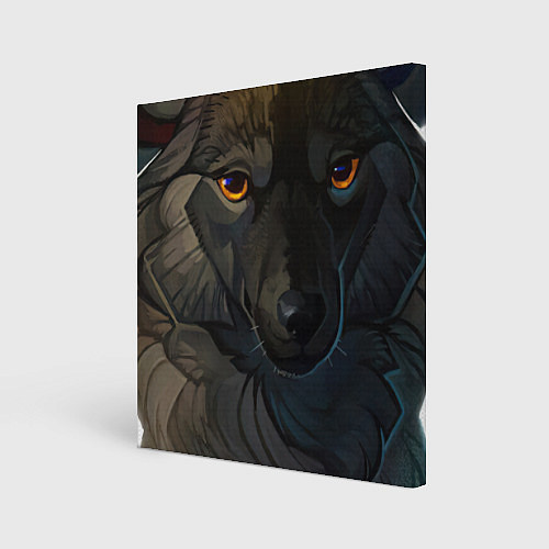 Картина квадратная Волк и осень / 3D-принт – фото 1