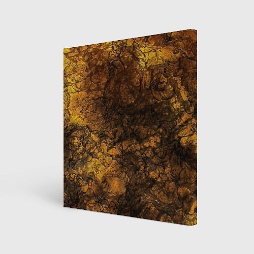 Картина квадратная Желто-черная текстура камня / 3D-принт – фото 1