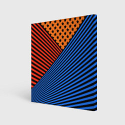 Холст квадратный Комбинированный полосатый узор, цвет: 3D-принт