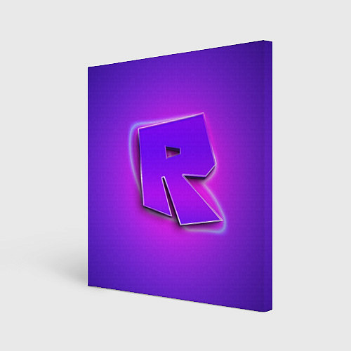 Картина квадратная ROBLOX NEON LOGO РОБЛОКС / 3D-принт – фото 1