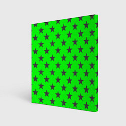 Холст квадратный Звездный фон зеленый, цвет: 3D-принт