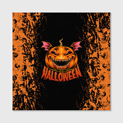 Холст квадратный Веселая тыква на хеллоуин, цвет: 3D-принт — фото 2