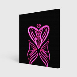 Холст квадратный Бабочка любви, цвет: 3D-принт