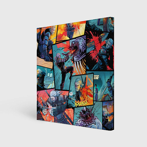 Картина квадратная Ведьмак The Witcher комикс / 3D-принт – фото 1