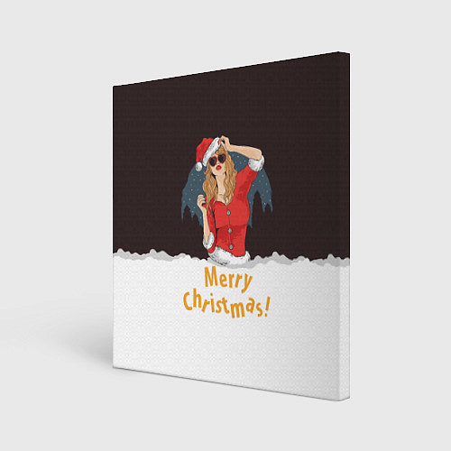 Картина квадратная Снегурка Merry Christmas / 3D-принт – фото 1