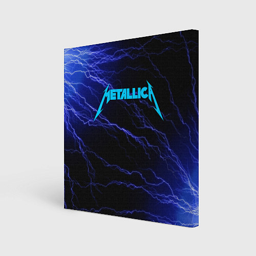 Картина квадратная METALLICA BLUE FLASH МЕТАЛЛИКА СИНИЕ МОЛНИИ / 3D-принт – фото 1