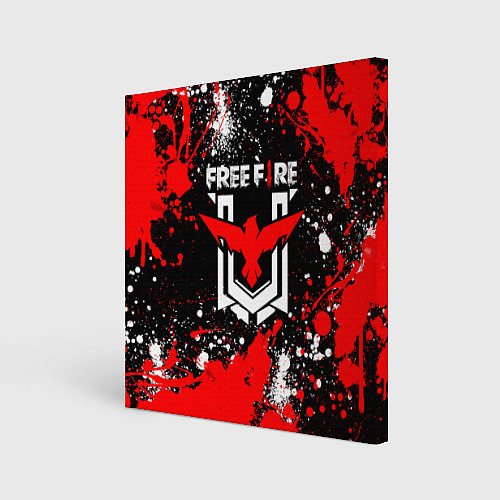 Картина квадратная Free Fire: Брызги и капли красок / 3D-принт – фото 1