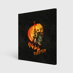 Холст квадратный Helloween череп тыква scull pumkin, цвет: 3D-принт