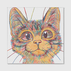 Холст квадратный A 018 Цветной кот, цвет: 3D-принт — фото 2