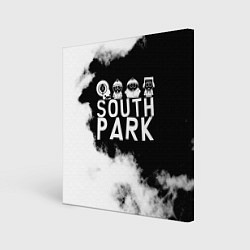 Холст квадратный Все пацаны на черном фоне Южный Парк, цвет: 3D-принт