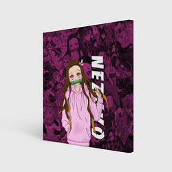 Картина квадратная НЕЗУКО, КЛИНОК РАССЕКАЮЩИЙ ДЕМОНОВ