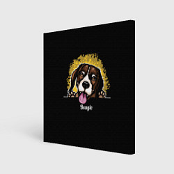 Картина квадратная Бигль Beagle