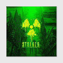 Холст квадратный STALKER LOGO RADIATOIN NEON TOXIC, цвет: 3D-принт — фото 2
