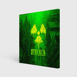 Картина квадратная STALKER LOGO RADIATOIN NEON TOXIC