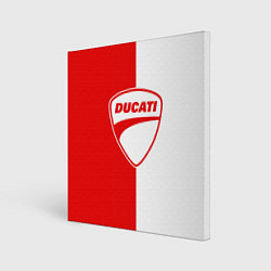 Холст квадратный DUCATI WHITE RED STYLE LOGO, цвет: 3D-принт