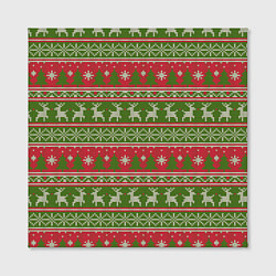 Холст квадратный ВЯЗАННЫЙ ЦВЕТНОЙ СВИТЕР , НОВЫЙ ГОД, цвет: 3D-принт — фото 2