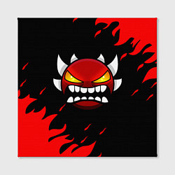 Холст квадратный Geometry Dash: Demon Red Fire, цвет: 3D-принт — фото 2