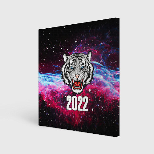 Картина квадратная ЧЁРНЫЙ ТИГР НОВЫЙ ГОД 2022 GRAY TIGER NEW YEAR / 3D-принт – фото 1