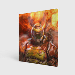 Холст квадратный DoomGuy in Fire Doom, цвет: 3D-принт