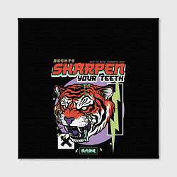 Холст квадратный Поточи зубки тигр 2022, цвет: 3D-принт — фото 2