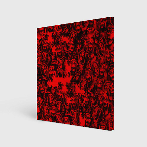 Картина квадратная LA CASA DE PAPEL RED CODE PATTERN / 3D-принт – фото 1