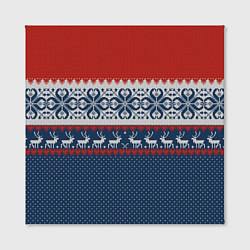Холст квадратный НОВОГОДНИЙ УЗОР С ОЛЕНЯМИ, цвет: 3D-принт — фото 2