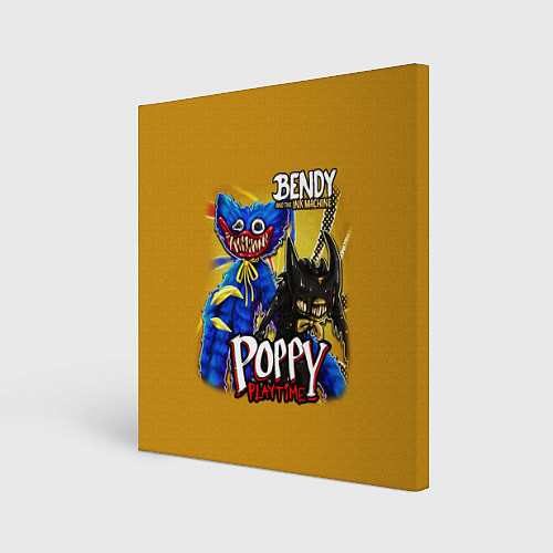 Картина квадратная POPPY PLAYTIME AND BENDY AND THE INK MACHINE / 3D-принт – фото 1