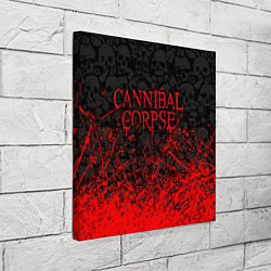 Холст квадратный CANNIBAL CORPSE, БРЫЗГИ КРАСОК ЧЕРЕПА, цвет: 3D-принт — фото 2