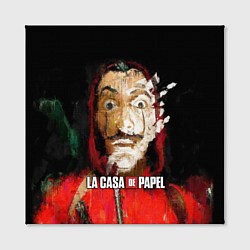Холст квадратный БУМАЖНЫЙ ДОМ РИСУНОК - LA CASA DE PAPEL BELLA CIAO, цвет: 3D-принт — фото 2