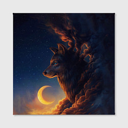 Холст квадратный Ночной Волк Night Wolf, цвет: 3D-принт — фото 2