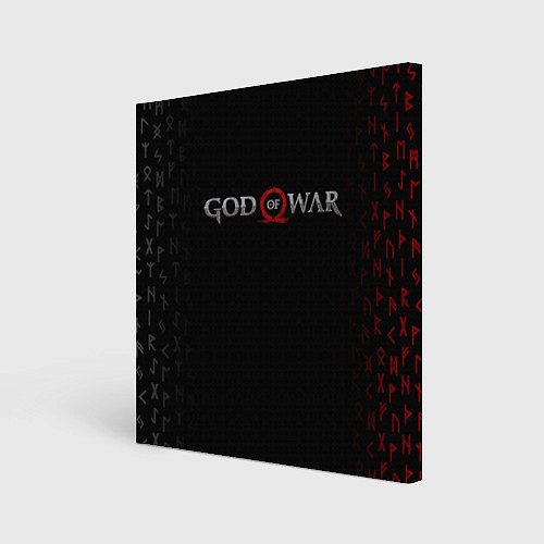 Картина квадратная GOD OF WAR LOGO, РУНЫ / 3D-принт – фото 1