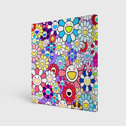Холст квадратный Цветы Takashi Murakami, цвет: 3D-принт