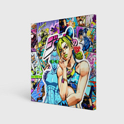 Холст квадратный JoJos Bizarre Adventure - Джолин Кудзё, цвет: 3D-принт