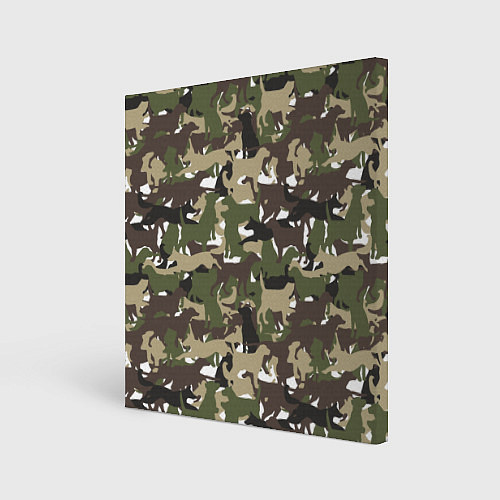 Картина квадратная Камуфляж из Собак Camouflage / 3D-принт – фото 1