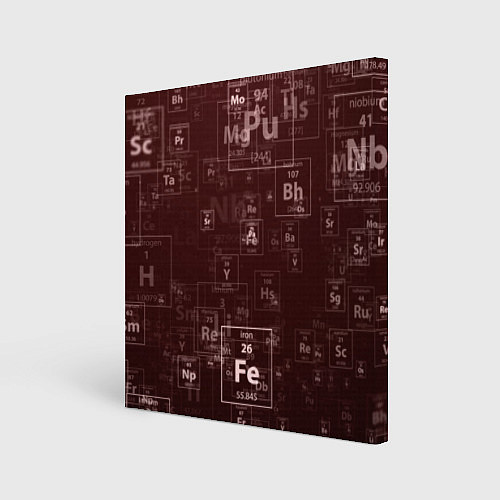 Картина квадратная Fe - Таблица Менделеева / 3D-принт – фото 1