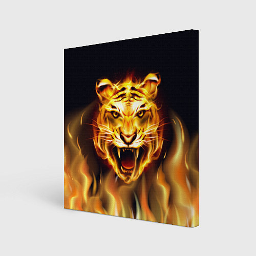Картина квадратная Тигр В Пламени / 3D-принт – фото 1