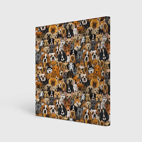 Картина квадратная Собаки Разные Породы / 3D-принт – фото 1