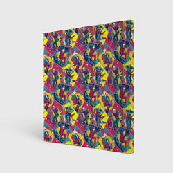 Холст квадратный Езда на Велосипеде BMX и Скейтборде, цвет: 3D-принт