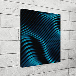 Холст квадратный Волны голубого металла, цвет: 3D-принт — фото 2