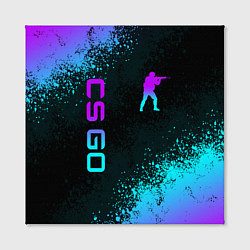 Холст квадратный CS GO NEON SYMBOL STYLE SKIN КС ГО НЕОН, цвет: 3D-принт — фото 2