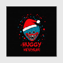 Холст квадратный Huggy New Year - Poppy Playtime новогодний Хагги В, цвет: 3D-принт — фото 2