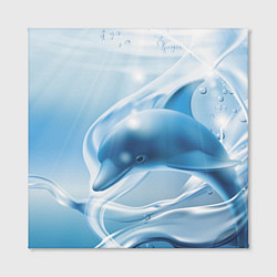 Холст квадратный Дельфин в лазурном океане, цвет: 3D-принт — фото 2