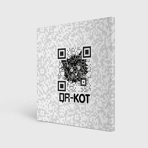 Картина квадратная QR код котик / 3D-принт – фото 1