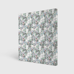 Холст квадратный Купюры 1000 Рублей деньги, цвет: 3D-принт