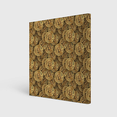 Картина квадратная Bitcoins / 3D-принт – фото 1