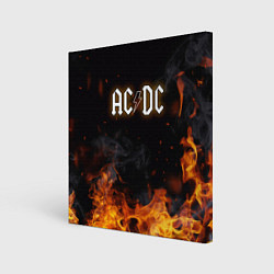 Холст квадратный ACDC - Fire, цвет: 3D-принт
