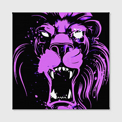 Холст квадратный Neon pink lion, цвет: 3D-принт — фото 2