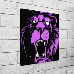 Холст квадратный Neon pink lion, цвет: 3D-принт — фото 2