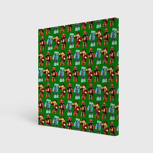 Картина квадратная Minecraft heros pattern / 3D-принт – фото 1